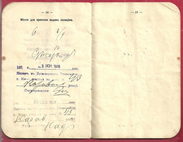 Паспорт (паспортная книжка безсрочная) гражданина Российской Империи. Фото отсутствует.